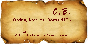 Ondrejkovics Bottyán névjegykártya